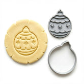 Festive Christmas Bauble Cookie Cutter & Stamp | Food-Grade PLA
