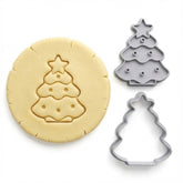 Classic Christmas Tree Cookie Cutter & Stamp | Food-Grade PLA