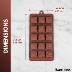 15-Cavity Wavy Square Shape Silicone Chocolate Mold