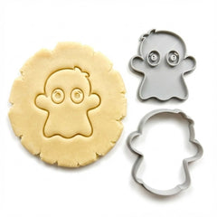 Cute Ghost Cookie Cutter & Stamp | Food-Grade PLA