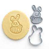 Cute Easter Bunny Cookie Cutter & Stamp | Food-Grade PLA