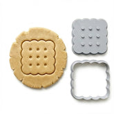 Scallop Edge Biscuit Cookie Cutter & Stamp Set | Food-Grade PLA