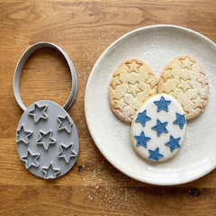 Starry Easter Egg Cookie Cutter & Stamp | Food-Grade PLA