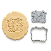 Thanksgiving Script Cookie Cutter & Stamp | Food-Grade PLA