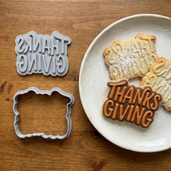 Thanksgiving Script Cookie Cutter & Stamp | Food-Grade PLA