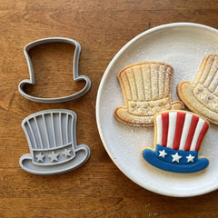Uncle Sam Patriotic Cookie Cutter & Stamp | Food-Grade PLA