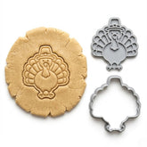 Festive Turkey with Hat Cookie Cutter & Stamp | Food-Grade PLA