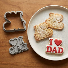 I Love Dad Cookie Cutter & Stamp | Food-Grade PLA