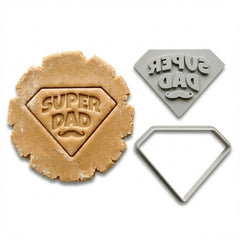 Super Dad Hero Cookie Cutter & Stamp | Food-Grade PLA