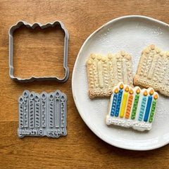 Happy Birthday Candles Cookie Cutter & Stamp | Food-Grade PLA