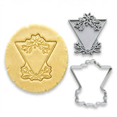 Elegant Geometric Floral Plaque Cookie Cutter & Stamp | Food-Grade PLA