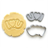 I Love U Modern Typography Cookie Cutter & Stamp | Food-Grade PLA