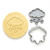 Cloud with Heart Rain Cookie Cutter & Stamp | Food-Grade PLA