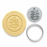Leaf Branch Circular Cookie Cutter & Stamp | Food-Grade PLA