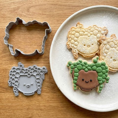 Kawaii Happy Grapes Cookie Cutter & Stamp | Food-Grade PLA