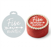 Five Months Milestone | Round Cake Top Stencil – Reusable Cake Decorating Stencil