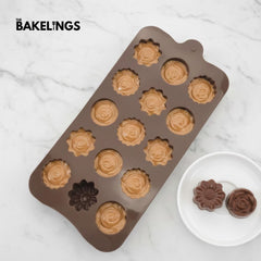 15-Cavity Mixed Flower Shape Silicone Chocolate Mold