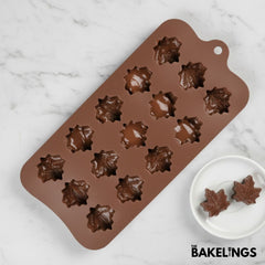 15-Cavity Autumn Leaf Shape Silicone Chocolate Mold