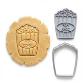 Classic Popcorn Bucket Cookie Cutter & Stamp Set | Food-Grade PLA