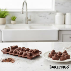 Silikon-Schokoladenform mit 14 Mulden in Osterform