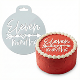 Eleven Months Milestone | Round Cake Top Stencil – Reusable Cake Decorating Stencil