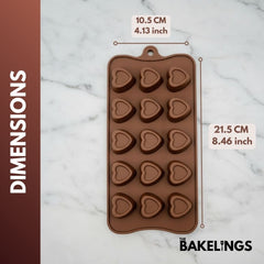 15-Cavity Mini Hearts Shape Silicone Chocolate Mold