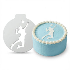 Volleyball Player | Round Cake Top Stencil – Reusable Cake Decorating Stencil