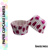 Cupcake Liners Magenta Hearts 32 Pcs