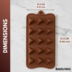 15-teilige 3D-Dreiecks-Silikonform für Schokolade