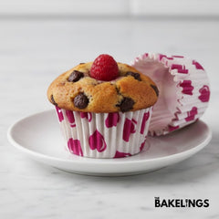 Cupcake Liners Magenta Hearts 32 Pcs