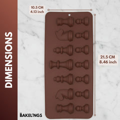 14-Cavity Chess Shape Silicone Chocolate Mold