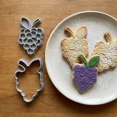 Vine Grapes Cookie Cutter & Stamp Set | Food-Grade PLA