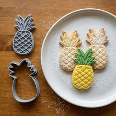Tropical Pineapple Cookie Cutter & Stamp Set | Food-Grade PLA