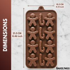 12-Cavity Gingerbread Man Shape Silicone Chocolate Mold
