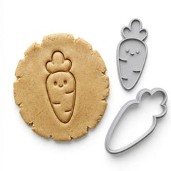 Kawaii Happy Carrot Cookie Cutter & Stamp Set | Food-Grade PLA
