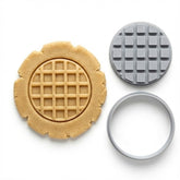 Classic Round Waffle Cookie Cutter & Stamp Set | Food-Grade PLA
