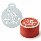 Ten Months Milestone | Round Cake Top Stencil – Reusable Cake Decorating Stencil