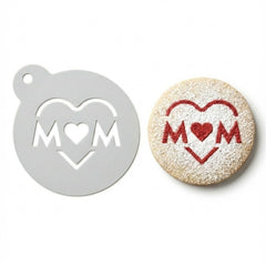 Mom Heart | Coffee, Cocktail & Cookie Stencil - Washable DIY Beverage Art Tool