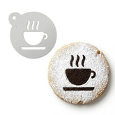 Coffee Cup Icon | Coffee, Cocktail & Cookie Stencil - Washable DIY Beverage Art Tool