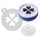 Four-Leaf Heart Clover | Coffee, Cocktail & Cookie Stencil - Washable DIY Beverage Art Tool