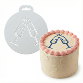 Toasting Champagne | Round Cake Top Stencil – Reusable Cake Decorating Stencil