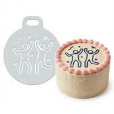 Dancing Party People | Round Cake Top Stencil – Reusable Cake Decorating Stencil