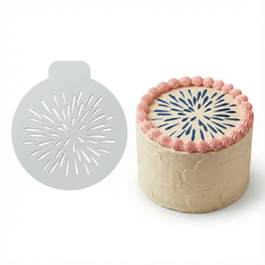 Celebration Fireworks Burst | Round Cake Top Stencil – Reusable Cake Decorating Stencil
