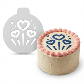 Festive Hearts Burst | Round Cake Top Stencil – Reusable Cake Decorating Stencil