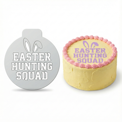 Easter Hunting Squad | Round Cake Top Stencil – Reusable Cake Decorating Stencil