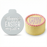 Happy Easter Y'all | Round Cake Top Stencil – Reusable Cake Decorating Stencil