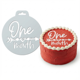 One Month Milestone | Round Cake Top Stencil – Reusable Cake Decorating Stencil