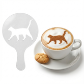 Walking Cat | Coffee, Cocktail & Cookie Stencil - Washable DIY Beverage Art Tool