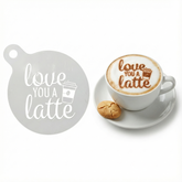 Love You A Latte | Coffee, Cocktail & Cookie Stencil - Washable DIY Beverage Art Tool
