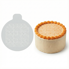 Modern Geometric Wave | Round Cake Top Stencil – Reusable Cake Decorating Stencil